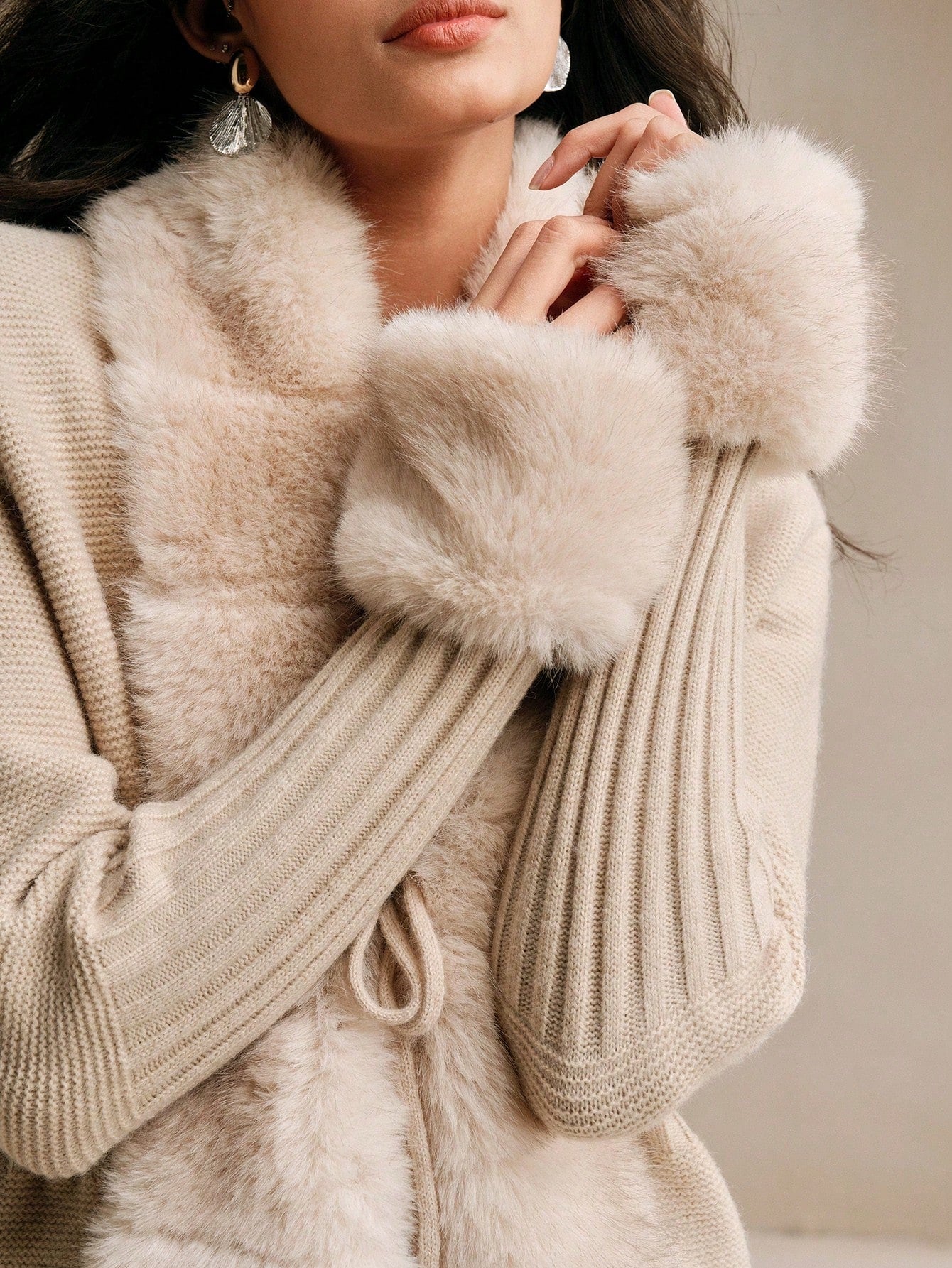 Calenne Cardigan with Faux Fur