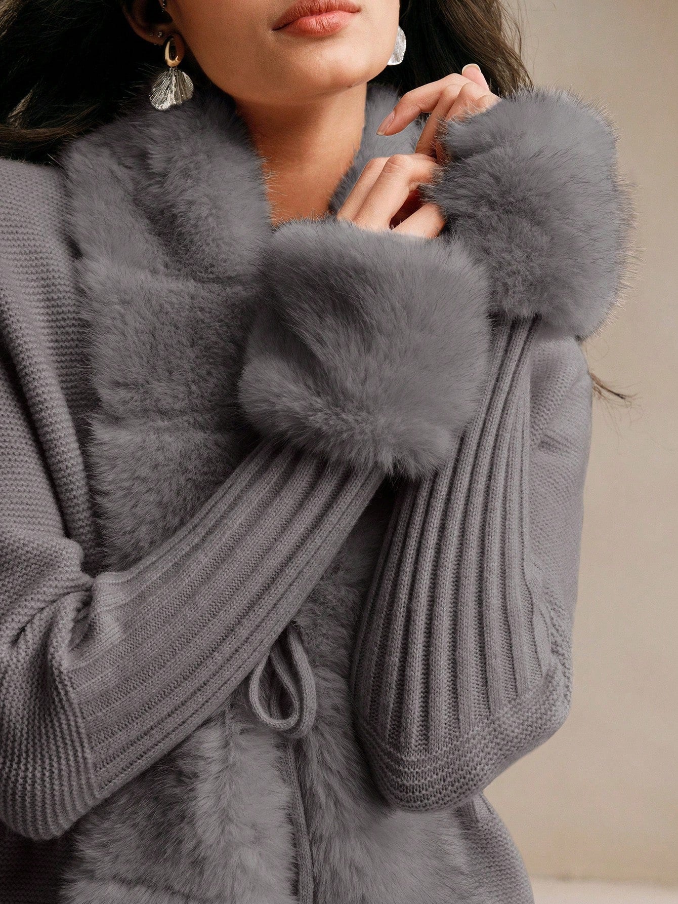 Calenne Cardigan with Faux Fur