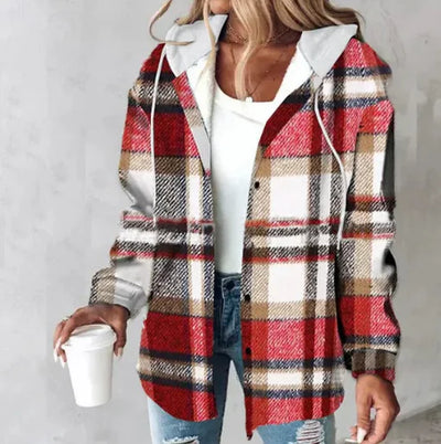HIGHLAND PLAID HOODED COAT