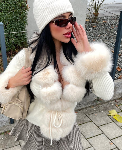 Calenne Cardigan with Faux Fur