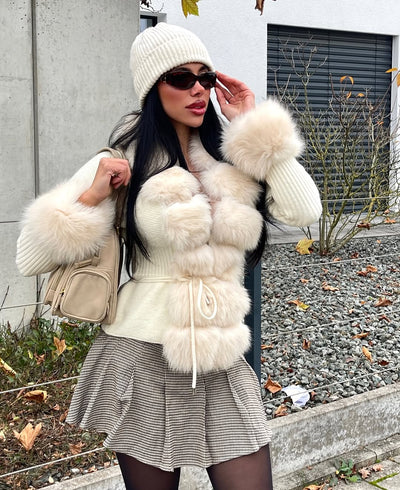 Calenne Cardigan with Faux Fur