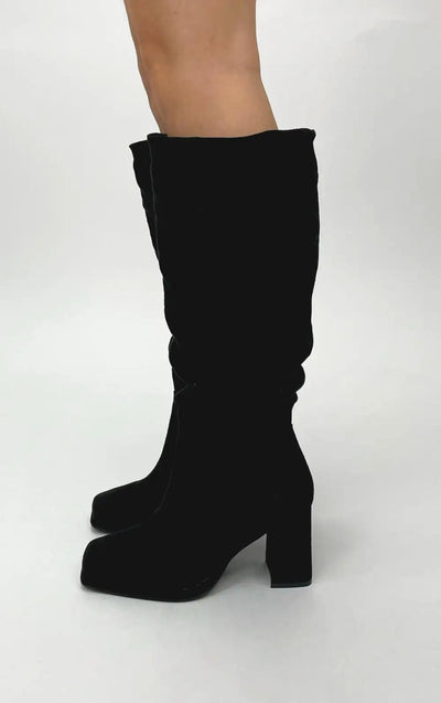 Calista Knee Boots with Block Heel