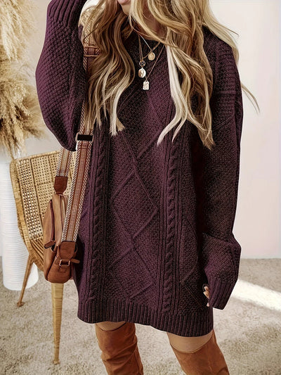 JUNO CABLE-KNIT JUMPER DRESS