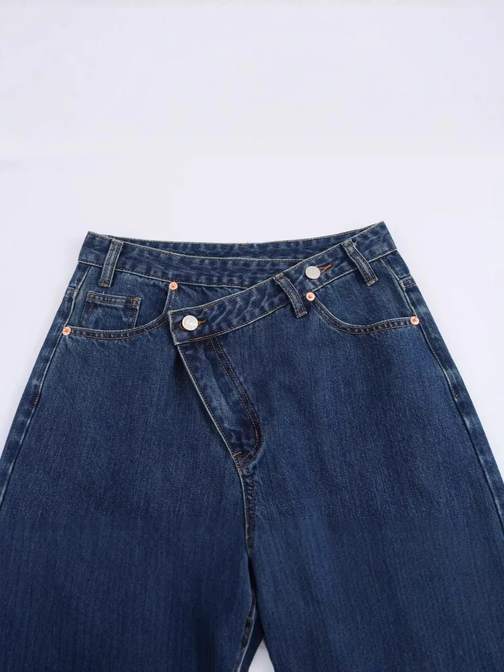Wide-Leg Jeans with Asymmetric Cut